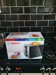 Bosch TAT7203GB Stainless Steel Compact 2 Slice Toaster - Black/Silver
