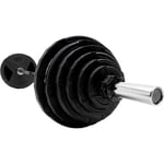 Master Fitness Nero Paket 127,5 kg, Skivstångsset gummerade