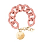 ICE - Jewellery - Chain Bracelet - Clay - Bracelet Mailles XL de Couleur Rose pour Femmes Fermé d'Une Médaille Dorée (020350)