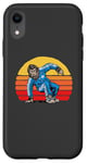 Coque pour iPhone XR Break Dancing Sasquatch B-Boy Bigfoot Dancer 80s Sunset