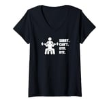 Womens Sorry Can't Gym Bye Funny Personal Trainer V-Neck T-Shirt