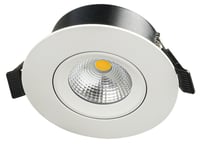 E95 lavtbyggende downlight 2700 Kelvin IsoSafe RA90 7W IP54 - Dimbar - Hvit