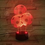 INN® Creative Three Football Night Lights 3D Visual Touch Light Colorful Gradient Bordslampa LED Night Light Semesterpresent