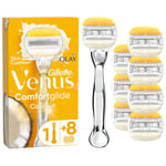Gillette Venus Comfortglide Olay Premium Women Shave Refill Pack 8 Blades+Handle