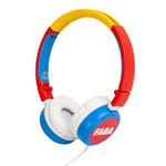 FABA – Casque audio pour enfants On-Ear, casque audio souples et pliables, Volume Limité à 85 DB, Casque Réglable avec long fil, Couleur Rouge