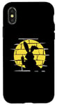 Coque pour iPhone X/XS Lapin de Pâques projecteur ombre silhouette lapin dessin animé