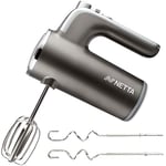 NETTA Hand Mixer - Electric Handheld Whisk - 5 Speed 400W - with Turbo and Easy Eject Button – Includes Stainless Steel Whisks and Dough Hooks Attachment