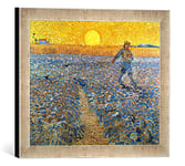 Kunst für Alle 'Encadré Image de Vincent Van Gogh Sämann pour Les untergehender Soleil, Impression d'art dans Le Cadre de Haute qualité Photos Fait Main, 40 x 30 cm, Argent Raya