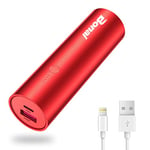 BONAI Portable Phone Charger, 5800mAh Power Bank External Backup Battery Pack, Compatible with iPhone, iPad, Samsung, Huawei and More- Red (Charging Cable Included)