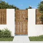 Portail de jardin Portillon Grillage Portail de Clôture 85x175 cm acier corten design de bambou 94307