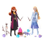 Mattel Disney La Reine Des Neiges Coffret Aventures En Forêt Avec 2 Poupées Elsa Et Anna, 2 Figurines Amis Olaf Et Bruni Et 12 Accessoires De Camping Inclus, Jouet Enfant, A Partir De 3 Ans, HPD52