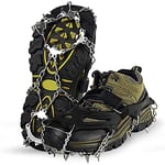 Crampons pour chaussures de taille XL (44-47) - Crampons pour chaussures en hiver - Crampons à glace - Avec dents en acier inoxydable - Pour escalade, escalade, trekking...