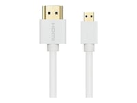 Microconnect - Hdmi-Kabel - Hdmi Hane Till 19 Pin Micro Hdmi Type D Hane - 1.5 M - Vit - Ultra-Tunn