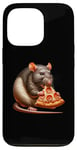 Coque pour iPhone 13 Pro Drôle de rat mangeant des pizzas peperoni