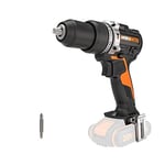 WORX NITRO - Perceuse à percussion sans fil Brushless 20V - WX352.9 - 60 NM -⌀ 13 mm (2 vitesses, éclairage LED, livrée sans batterie ni chargeur, accessoires et coffret)