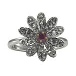 Swarovski Eternal Flower Crystal Ring Pink Mixed Metal Finish 55 Medium 5642894