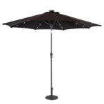 Suntime 2.7m Adjustable Parasol with Bluetooth Speaker and LED Lights, Black