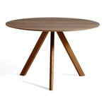 CPH20 Round Table Ø 120, WB Lacquered Walnut, WB Lacquered Walnut Tabletop