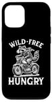 Coque pour iPhone 13 Wild Free Hungry Racoon Moto Rider Biker Raton laveur