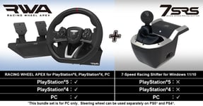 HORI - Racing Wheel Apex + 7-Speed Racing Shifter Bundle For PC (Windows 11/10)