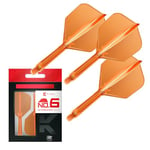 Target Darts K Flex Integrated Dart Flight And Shaft, No.6 Orange (Intermédiaire) | Pack de 3 fléchettes K-Flex - No 6, 2-en-1 moulé avec précision et tige de - Accessoires de fléchettes professionnel