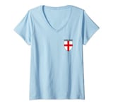 Womens ENG St. George's Cross Flag England Football Team Fan Jersey V-Neck T-Shirt