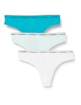 Calvin Klein Women Pack of 3 Brazilian Briefs with Lace, Multicolor (Cool Breeze/White/Icy Moon), M