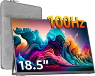 Moniteur Portable De 18,5 Pouces-1080P 100Hz 120% Srgb-Usb-C Hdmi-Grand Écran Portable Pour Ordinateur Portable,Macbook,Surface,Pc,Xbox,Ps4/5,Moniteur De Voyage Avec Support,