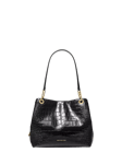 Michael Kors Kensington Croc Embossed Leather Shoulder Bag, Black