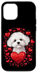 Coque pour iPhone 12/12 Pro Coeurs de Bichon Frisé pour la Saint-Valentin