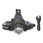 Rechargeable Headlamp High Brightness Adjustable Zoom Lightweight Waterproo HS