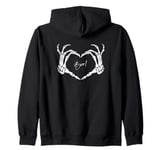 Boo! Funny Skeleton Hands Heart Halloween Costume Zip Hoodie