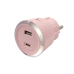 Säkerhetstimer USB A och C Rosa 1-4 timmar CAPiDi