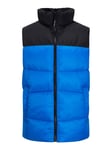 Jack & Jones Mens Zip Up Quilted Gilet - Blue - Size Large