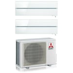 Mitsubishi - electric dual split inverter air conditioner series kirigamine style msz-ln 9+9 avec mxz-2f33vf pearl white r-32 wi-fi integrated colour