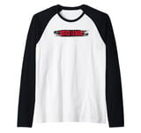 Justice League Movie Red Text Logo Raglan Baseball Tee