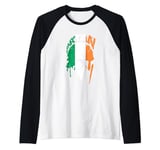 Spartan warrior Irish flag. Design Ireland Vintage Raglan Baseball Tee