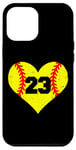 iPhone 12 Pro Max Softball Number 23 Jersey Funny Softball Heart Game Day Case