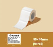 Papier autocollant pour imprimante d'étiquettes thermiques Phomemo M110,ruban adhésif E210 P50,50x80mm,50x30mm,40x30mm,30mm x 20mm - Type 5040mm White