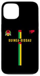 Coque pour iPhone 13 Drapeau Guinée-Bissau, carte silhouette, emblème national