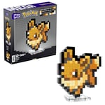 MEGA Pokémon Évoli Coffret de construction de 323 pièces contenant 1 figurine de style rétro pixélisé,pour décoration murale ou de table,jouet à construire et à exposer pour les collectionneurs, HTH78