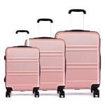 Kono 3pcs Set de Bagages 4 Roues Spinner Trolley Valise Bagage ABS léger 20 "24" 28 "(Ensemble 3 pièces Nu)