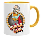 Acen Merchandise Tasse à café « Super Opa » - Belle et amusante - Idée cadeau pour grand-père - Céramique - 350 ml - Idée cadeau