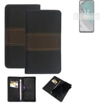 Wallet Case for Nokia C32 Protective Case + Cell Phone Case Brown Booklet Snap C