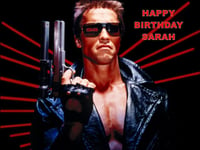 A4 ARNIE TERMINATOR FILM EDIBLE ICING BIRTHDAY CAKE TOPPER