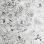 Arthouse Wallpaper Glitter Bloom Floral Flowers Silver Grey White Sparkle 692803