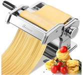 Manual Pasta Maker Machine 150mm 7 Thickness Settings 2-in-1 Cutter Hand Crank