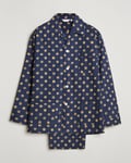 Derek Rose Printed Cotton Pyjama Set Navy