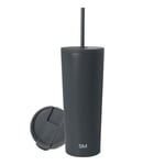 Simple Modern Mug Isotherme avec Paille et Couvercle | Gourde avec Paille Adulte, Bouteille d'Eau Réutilisable en Acier Inoxydable | Cadeaux pour Femmes et Hommes | Classic | 710ml | Graphite