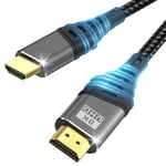 Câble HDMI,câble HDMI 2.1 Ultra 48Gbps HighSpeed 8K@60Hz 4K@120Hz 7680P eARC HDCP 2.2&2.3 DTS:X Dynamic HDR Dolby Atmos câble hdmi Compatible avec PS5/4/3,HDTV,Ethernet,Xbox Series X/S,PC,Mac 5Mètres